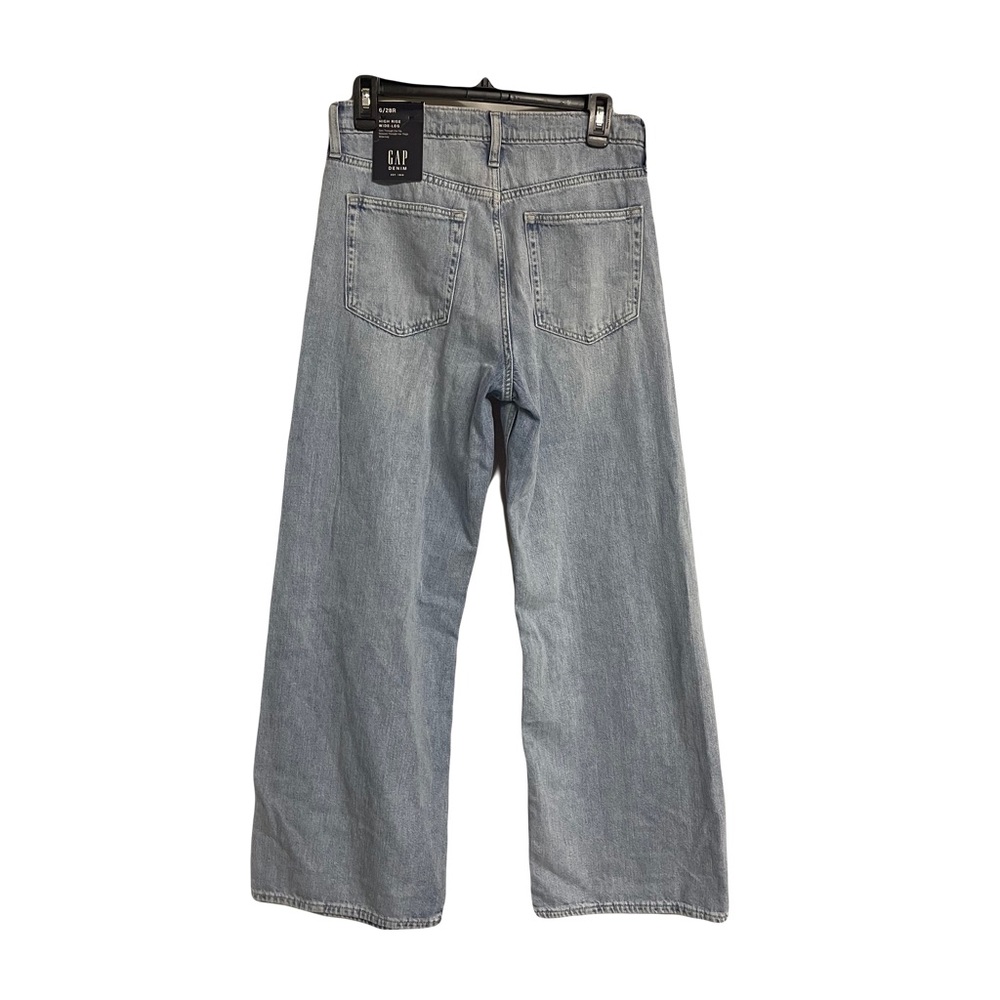 Gap denim women’s high rise wide leg jeans size 6/28 regular 100% cotton - Picture 2 of 10